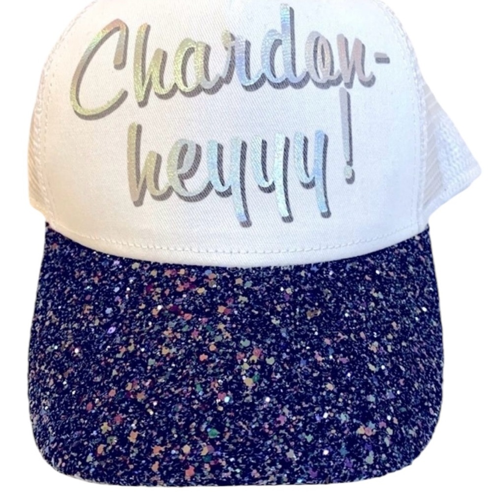 White with Glitter Chardonnay Trucker Hat